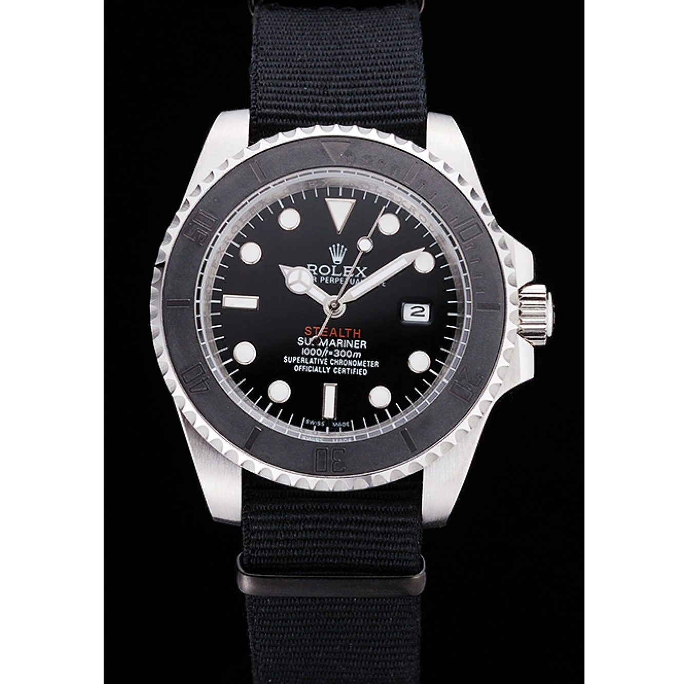 MiroTime 0706 Rolex Submariner STEALTH MK IV Black Fabric Band rl424 621386
